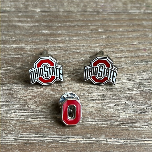 NWOB Bundle - Set of The Ohio State Enamel Cufflink and Logo Pin (tie tack)